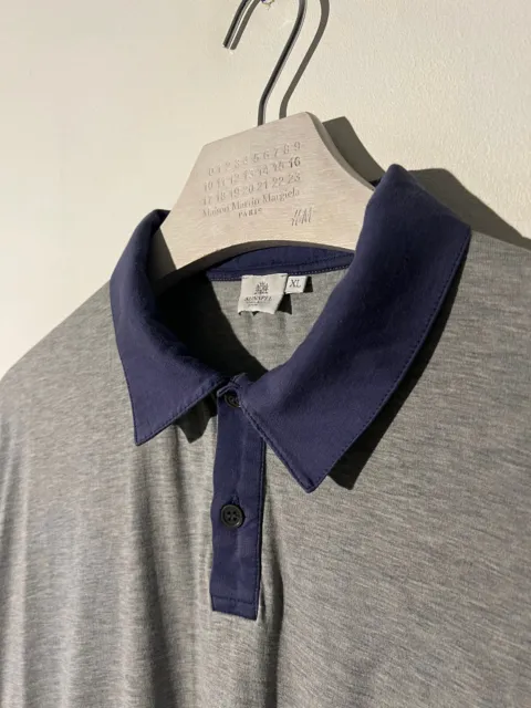 SUNSPEL Polo Shirt XL Blue Grey RARE MADE ENGLAND 47.5" Cotton