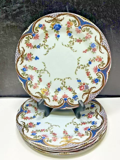 12 TIN Party Plates Sevres Porcelain Design Wallace Collection LONDON Floral