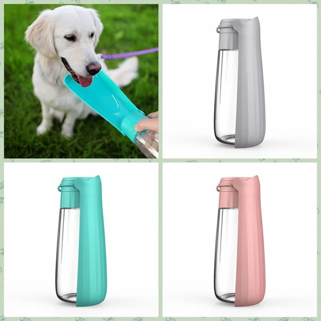 Plastic Dog Water Bottle 550ml Pet Folding Drinker   Small Large Dogs