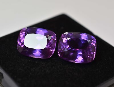 20 Ct Natural Purple Tanzanite Cushion Cut Certified Rare Pair Loose Gemstone