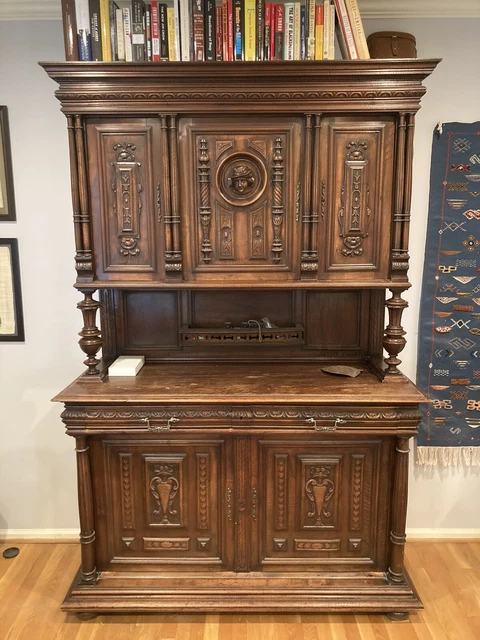 Victorian French Buffet 19th Century Renaissance Revival Cabinet