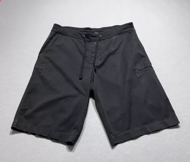 James Perse Mens Size 3 (L) Stretch Poplin Cargo Shorts Faded Distressed Black