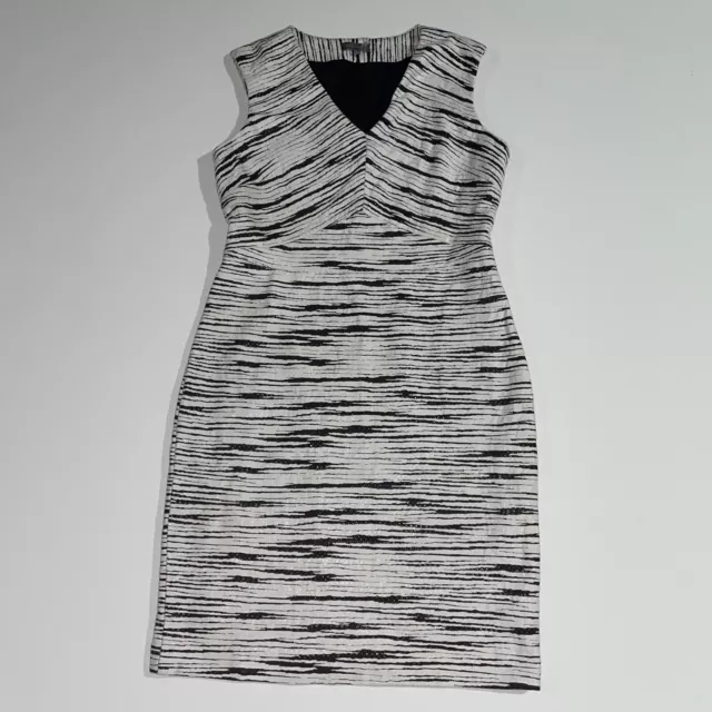 VINCE CAMUTO WOMEN'S Striped Sheath Dress Sleeveless V Neck Size 8 ...