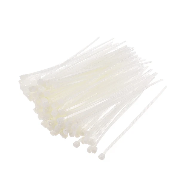 350 pezzi fascette per cavi 6 pollici x 0,1 pollici nastro in nylon autofissante bianco