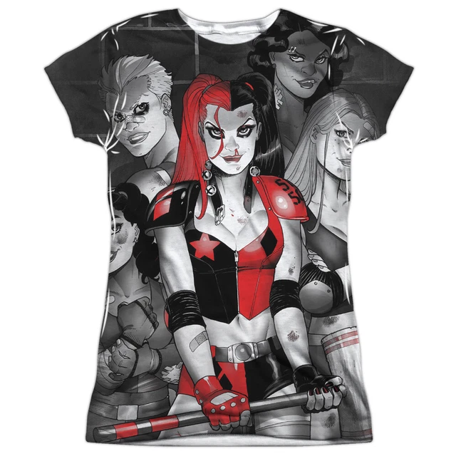 Harley Quinn "Bad Girls" Girl's Jr Dye Sublimation Babydoll Tee