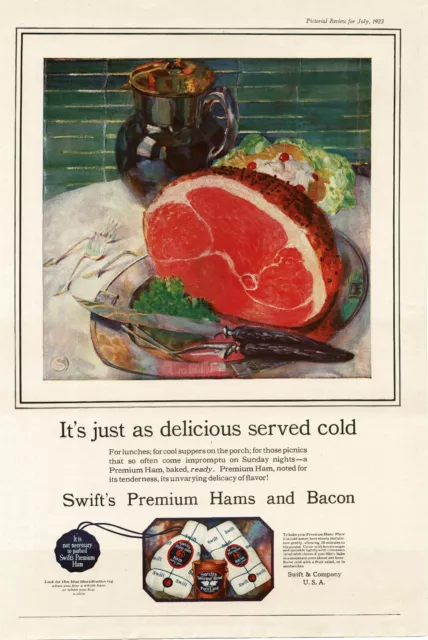 1923 SWIFT'S Premium Ham Bacon Vintage Ad