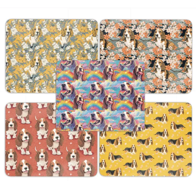 Mouse Pad Desk Mat Anti-Slip|Cute Basset Hound Puppy Dog Canine Pattern #A2