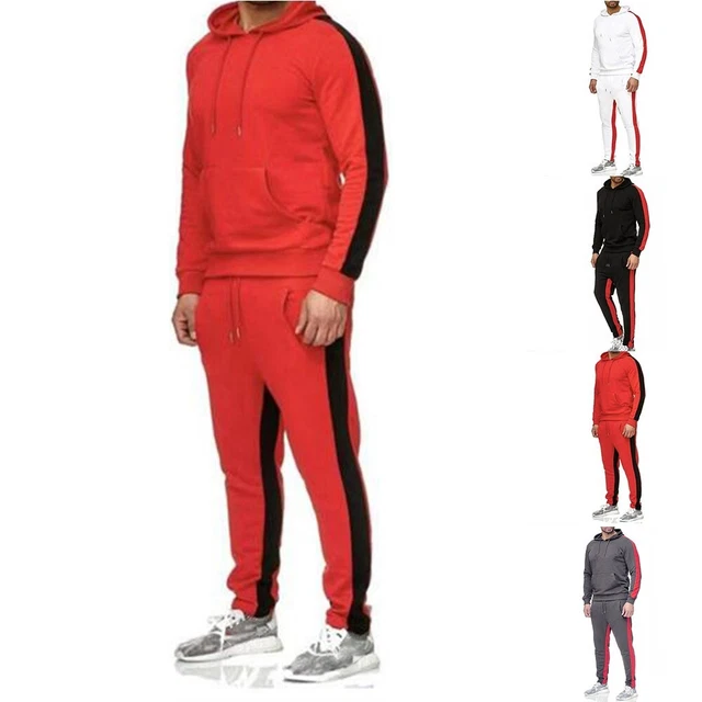 Uomo Tuta 2 Pezzi Pile Casual Felpa Set,Pantalone Giacca con cappuccio
