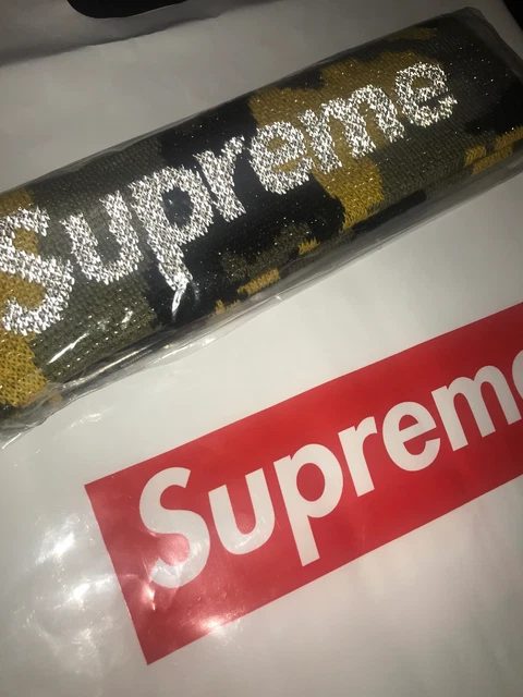 SUPREME NEW ERA Reflective Logo Headband Yellow Camo Fw17 2017