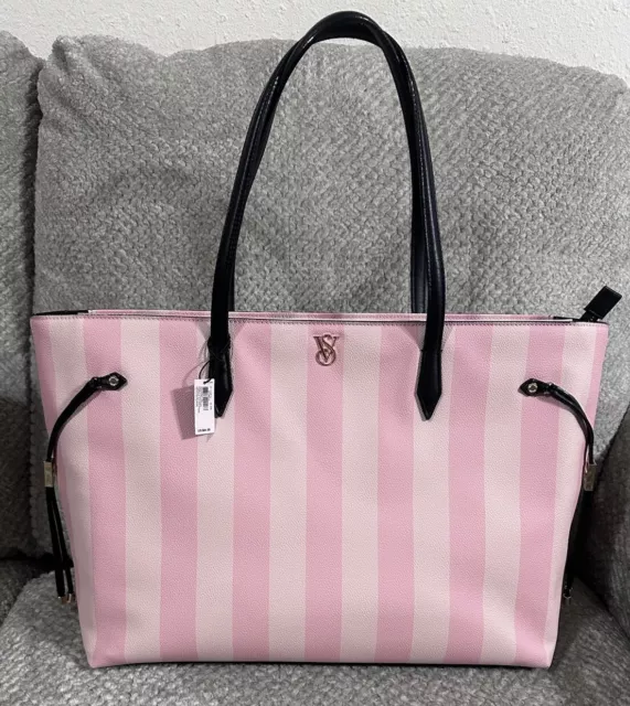 Victoria's Secret The Victoria Carry- All Large Tote  Bag Signature Iconic Strip