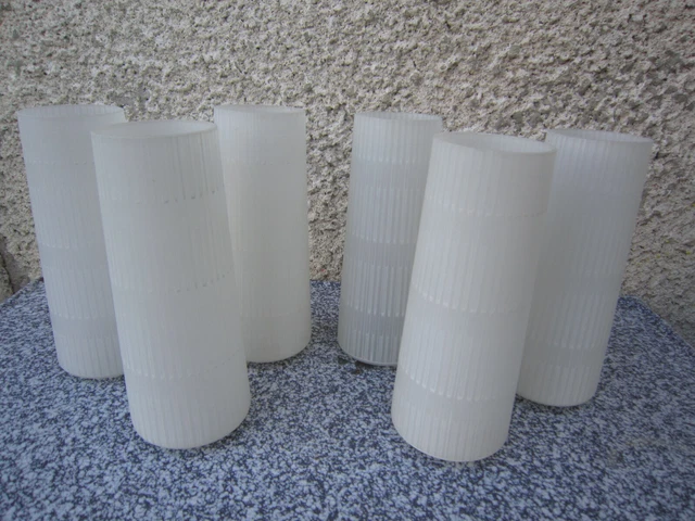 Lot de 6 globes reflecteur pour lustre /applique verre opaline Scandinave 1950