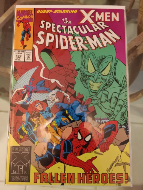 MARVEL COMICS The Spectacular Spider-Man COMIC #199 FEAT X-MEN 1993 NM