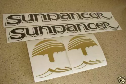 Sea Ray Sundancer Vintage Decals Black and Gold FREE SHIP + FREE Fish Decal!