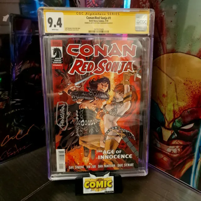 Conan Red Sonja #1 CGC SS 9.4 Signed & Sketched By Dan Panosian 2015
