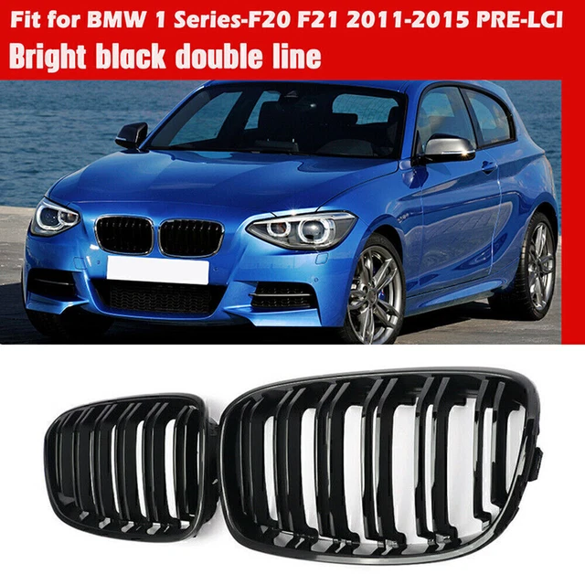 Heldere Zwarte Front Nier Roosters Voor BMW F20 F21 1 Serie 2011-2014 - Paar