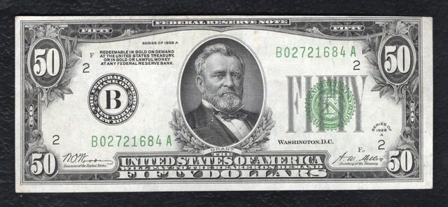 Fr. 2101-B 1928-A $50 Frn Federal Reserve Note New York, Ny About Uncirculated