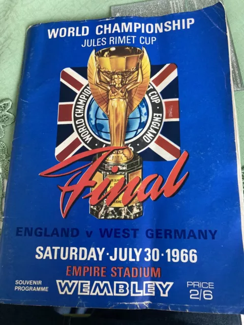 Original 1966 World Cup Final Programme England Teams Added