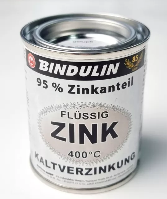 Flüssig - Zink Kaltverzinkung - Silber  Zinkfarbe Flüßigzink 125 ml   Bindulin