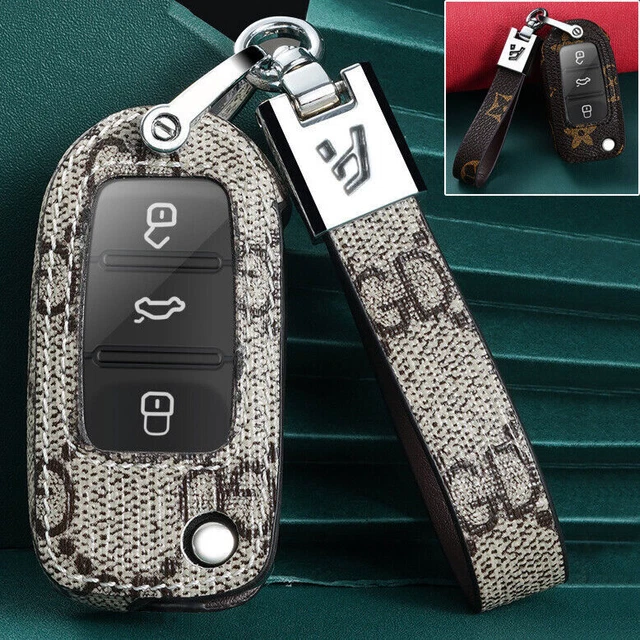 PVC Car Folding Key Fob Case Cover Holder For VW Volkswagen Golf Bora Polo Skoda