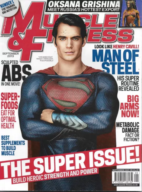 Muscle and Fitness bodybuilding magazine September 2013 - cover Henry Cavill