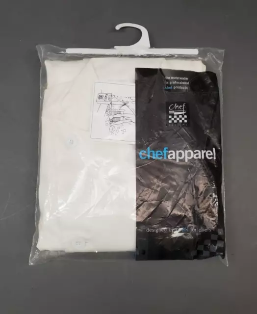 Chef Apparel Traditional Chef's Jacket. White, 100% Cotton, Small. NIB.