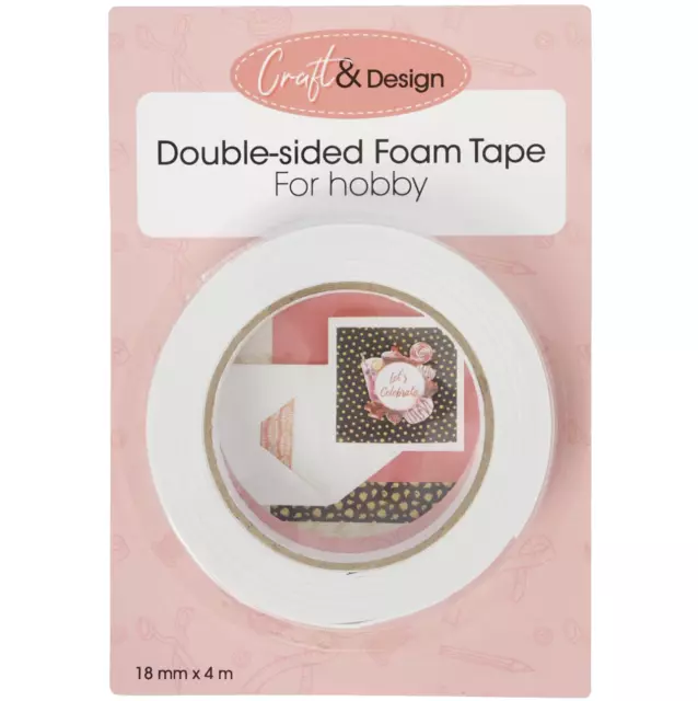 Rouleau de 4m de Ruban Adhésif Double Face en Mousse Epais 18mm Livraison Rapide