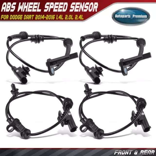 4x Front & Rear ABS Wheel Speed Sensor for Dodge Dart 2014-2016 1.4L 2.0L 2.4L