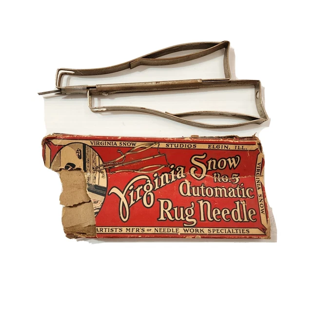 Antigua aguja de gancho automática Virginia Snow n.o 5 publicidad TAL CUAL
