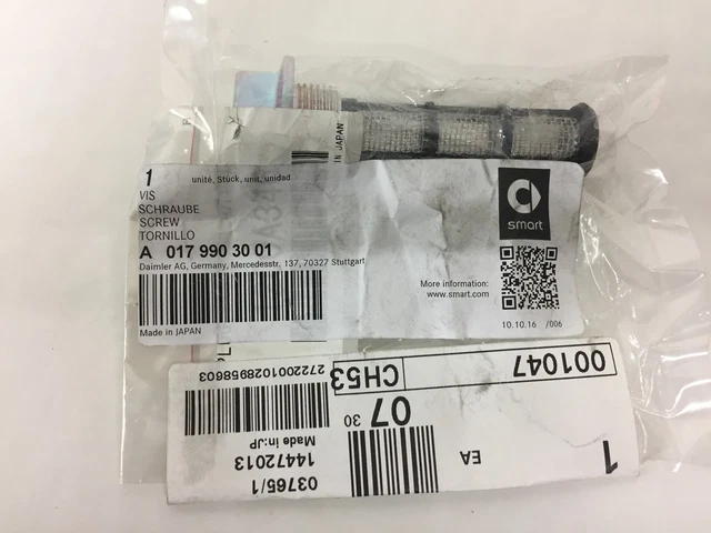 New Genuine Smart Fortwo Transmission Oil Drain Plug Screw OE 2829900017 New Genuine Smart Fortwo Transmission Oil Drain Plug Screw OE 2829900017