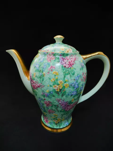 Vintage Empire Lilac Time Chintz English China Coffee Pot England 5198 c1950's 2