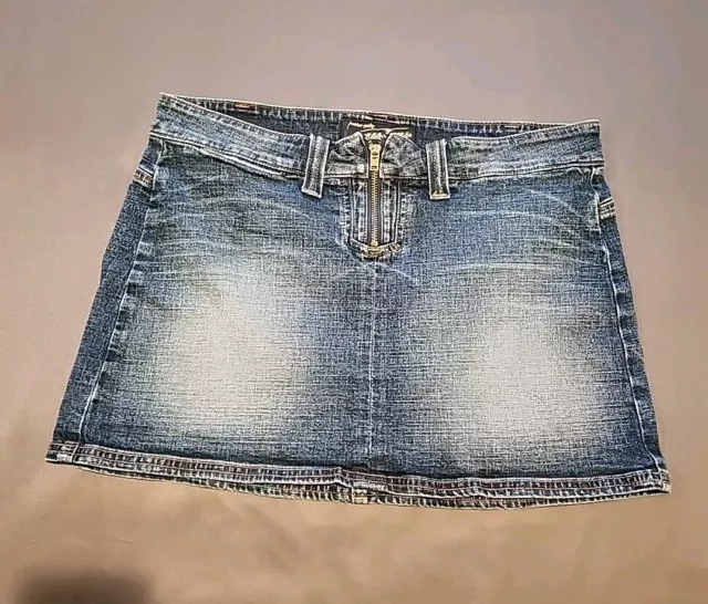 Guess Jeans Original Mini Denim Skirt Front Zip