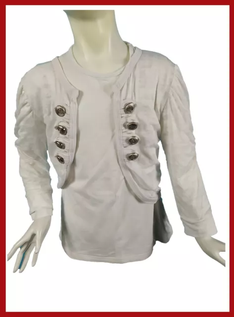 bolero da ragazza S donna coprispalle copri spalle cardigan bianco giacca usato