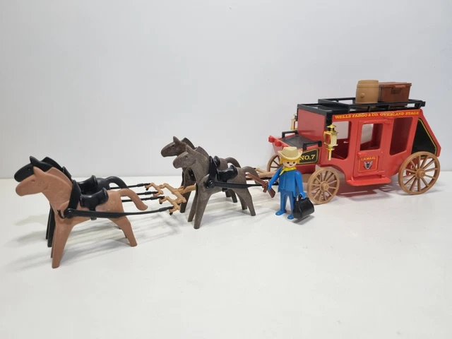 PLAYMOBIL 3245 ANTIGUA Diligencia Roja Pasajero Colorado Louis