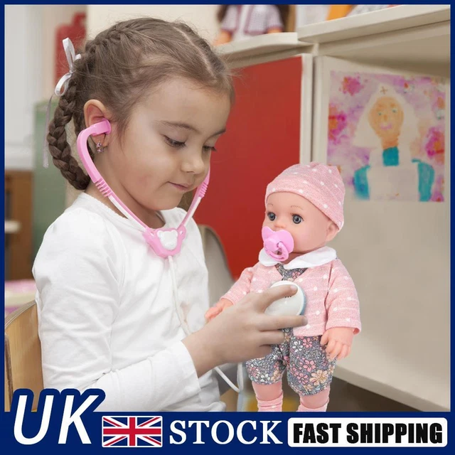 12-inch Reborn Baby Dolls with Clothes Feeding Kit Full Vinyl for Kids Age 3+