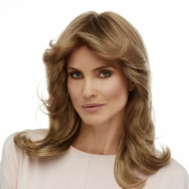 Womens 70's Charlie's Angels Fawcett Feathered Long Blonde Wig Costume Accessory