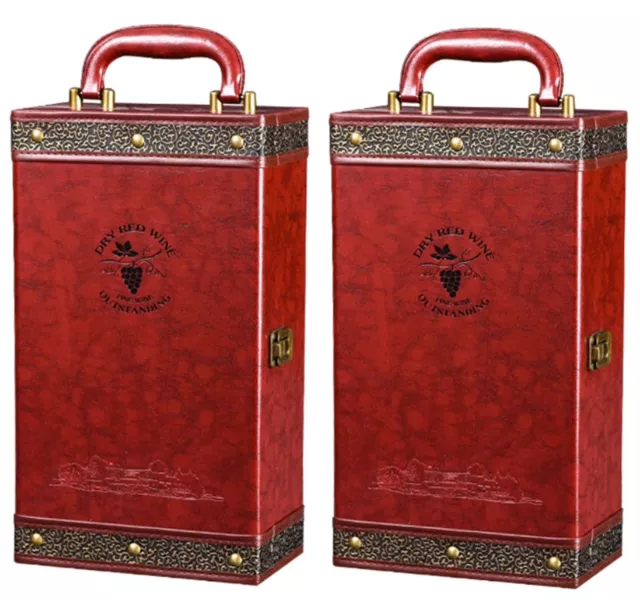 2X Set de Vino Caja Con Sumiller Accesorios Weinkoffer para 2 Botellas