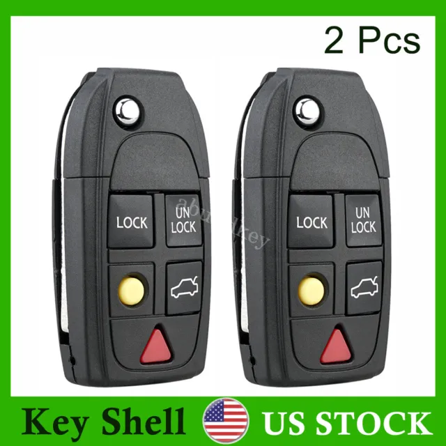 2 for Volvo S60 S80 XC90 XC70 Key Fob Flip Remote Case Shell Cover LQNP2T-APU