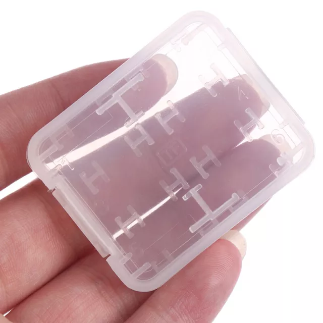 2Pcs 8 in 1 Transparent TF MS Memory Card Holder Plastic Case Storage -wa
