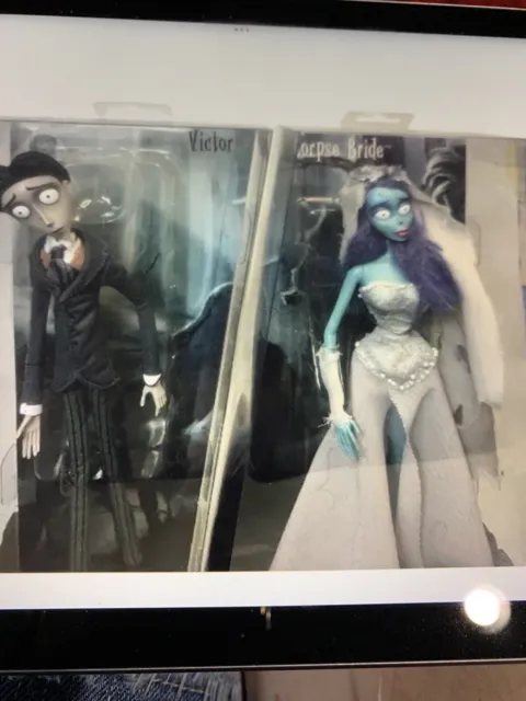 Tim Burton’s Corpse Bride Victor And Emily Dolls McFarlane 2005 NIB 12 Inch