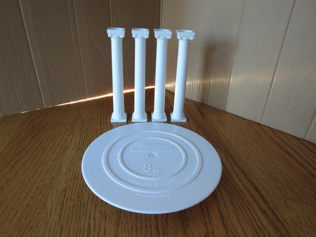 Pilares de pastel griego Wilton de 7"" placa separadora de 4 y 8"" 301-4102