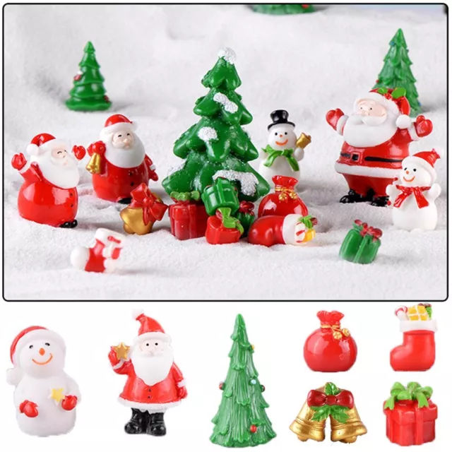 Landscape Mini Santa Claus Snowman Figurine Christmas Decorations Xmas Ornament