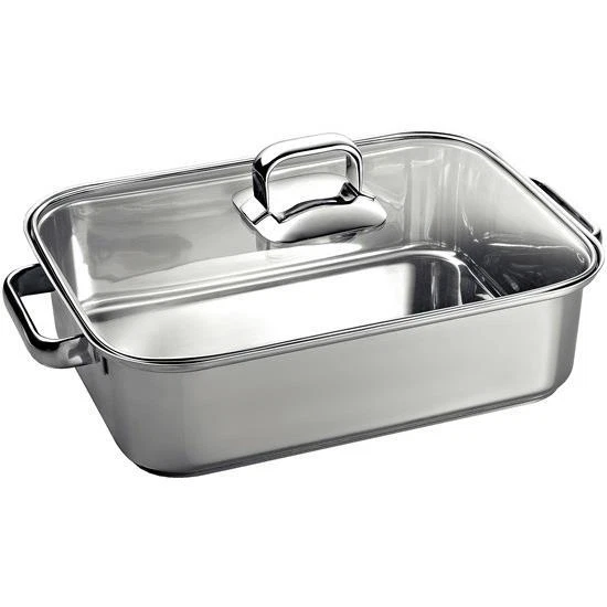 Bosch HEZ390011 Bräter mit Glasdeckel rostfreier Edelstahl 6,5 L