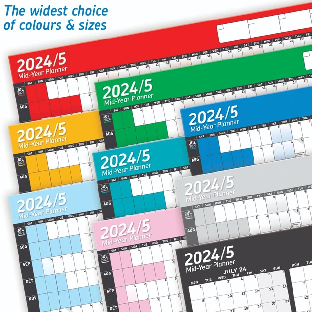 2024-2025 MID-YEAR CALENDAR Academic Wall Planner Student Uni Chart 14 ...