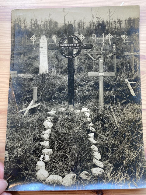 WWI Photo Of Grave Of Lt Norman Henry Aste, RGA KIA 1916