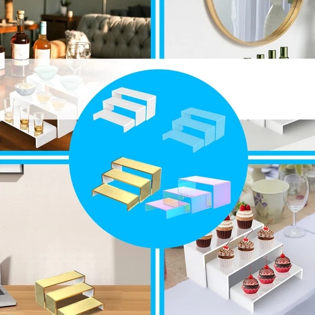 PACK OF 6 Acrylic Display Risers for Retail Home and Event Showcases ...