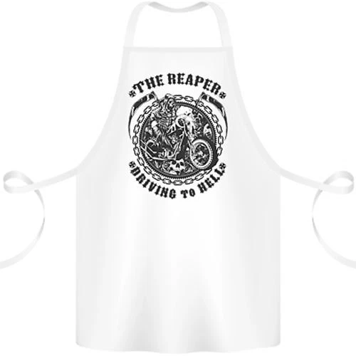 Grim Reaper Motorbike Motorcycle Biker Cotton Apron 100% Organic
