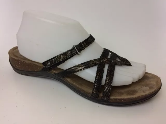 Dansko Black Leather Slides Wedge Flip Flop Thong Sandal Women 10.5 - 11 M EU 41