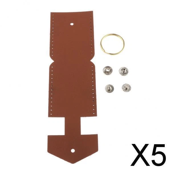5X Hágalo usted mismo Bolso para tarjetas de cuero Juego de manualidades Llavero Deep