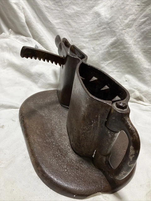Antique Primitive Cast Iron Ham Carving Clamp. Sausage Mold Corp.Louisville, Ky