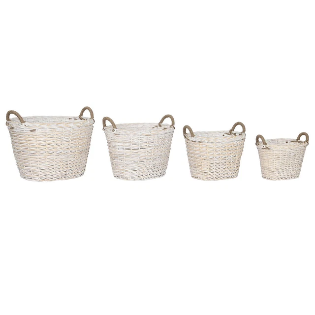 Supporto per Legna Home ESPRIT vimini Corda 69 x 62 x 57 cm